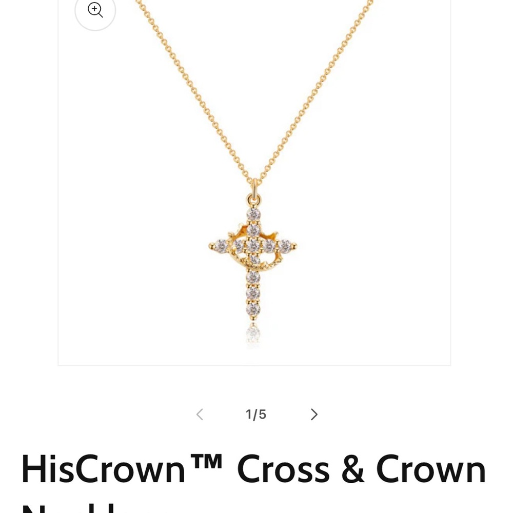 HisCrown Gold and Silver Cross Necklace